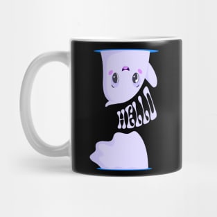 Hello Ghost Tee - Playful Spooky Greetings Shirt Mug